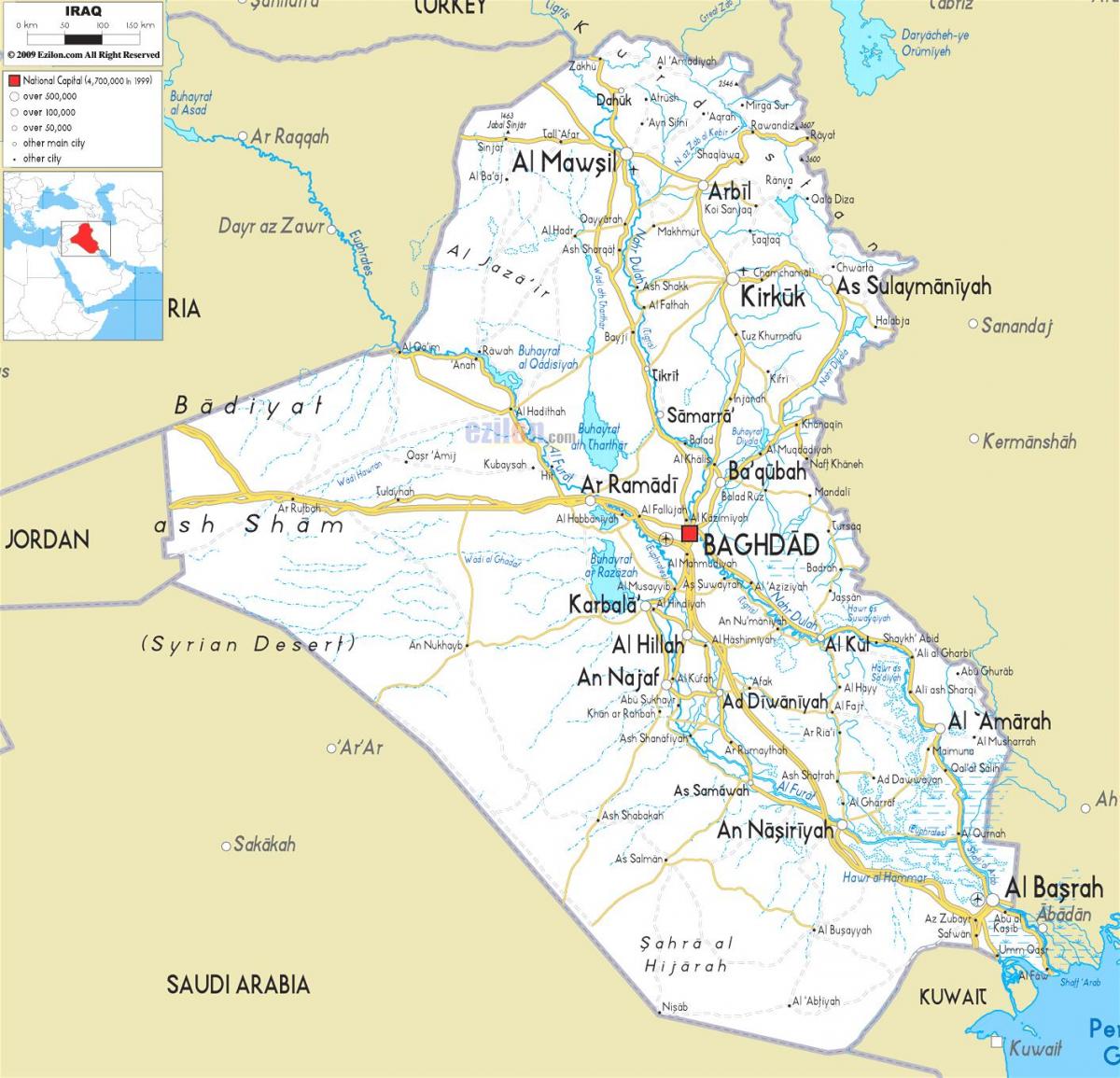 Map of Iraq river